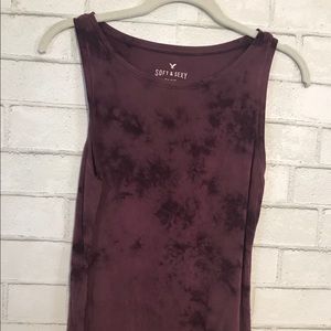 American Eagle Soft and Sexy Flowy Tank in Maroon